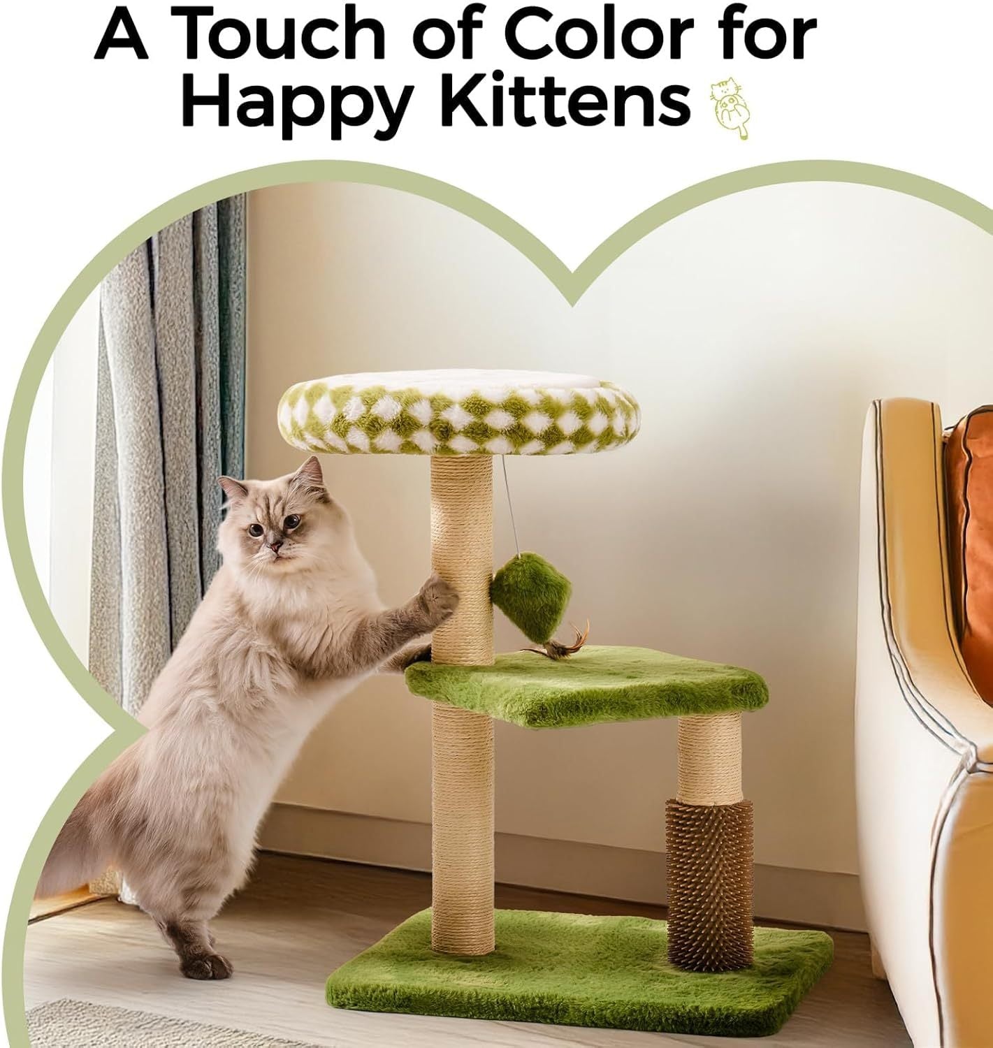 Cat Tree Tower - Multi-Level Scratching Post With Removable Perch & Interactive Toys