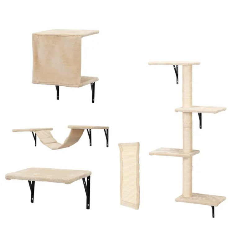 5 Pcs Wall Mounted Cat Climber