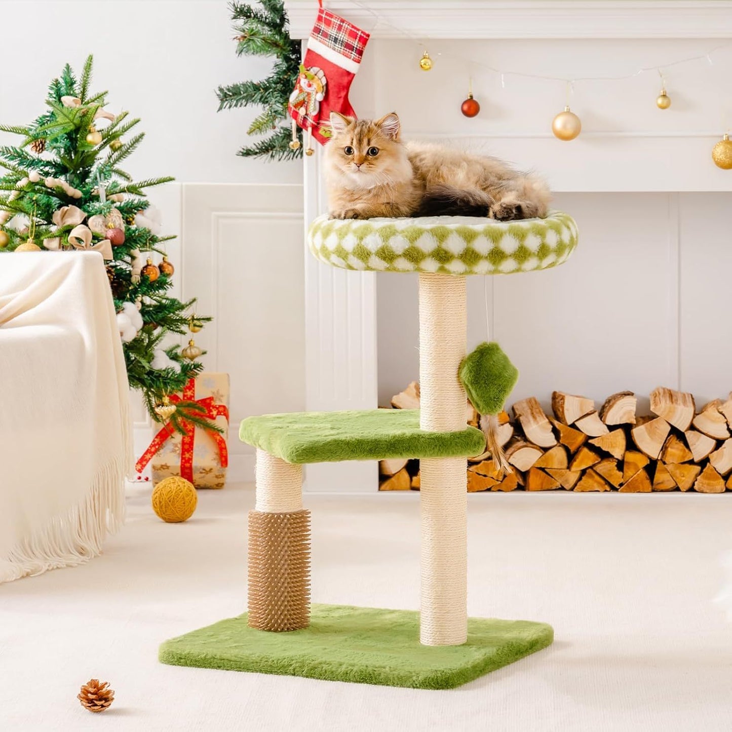 Cat Tree Tower - Multi-Level Scratching Post With Removable Perch & Interactive Toys