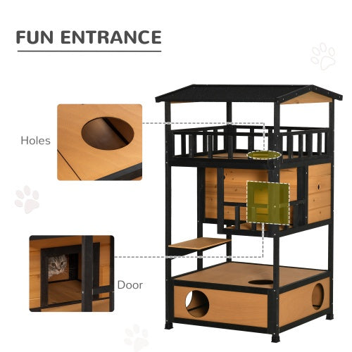 Wooden Outdoor/ indoor Cat House,