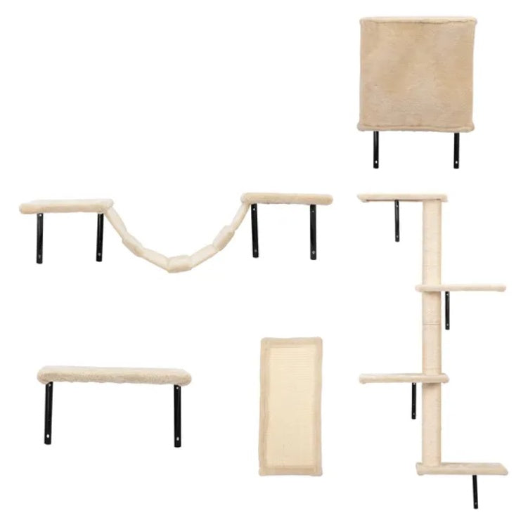 5 Pcs Wall Mounted Cat Climber