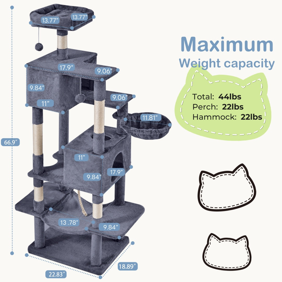 66 Inch Cat Tree Tower