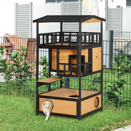 Wooden Outdoor/ indoor Cat House,