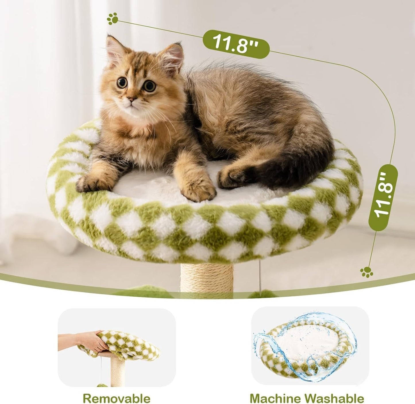 Cat Tree Tower  - Multi-Level Scratching Post With Removable Perch & Interactive Toys
