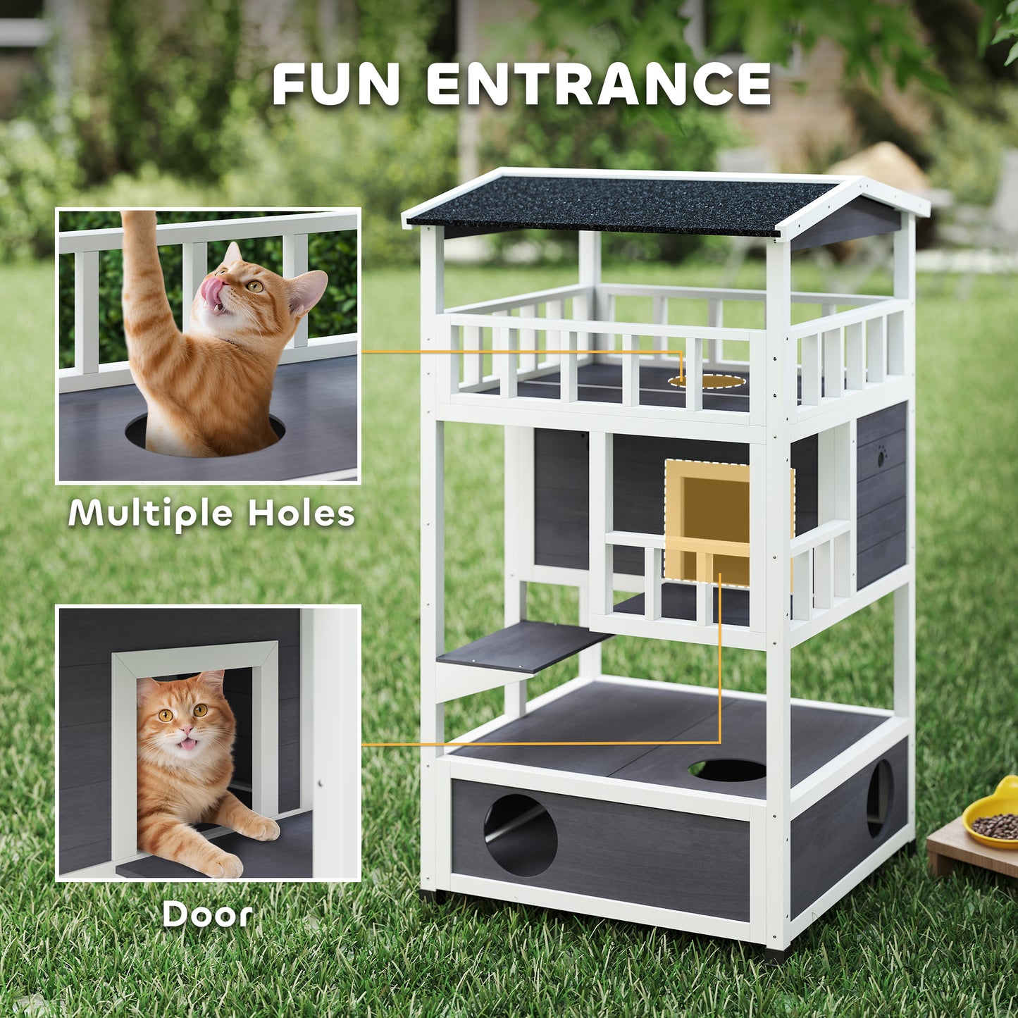 Wooden Outdoor Cat House