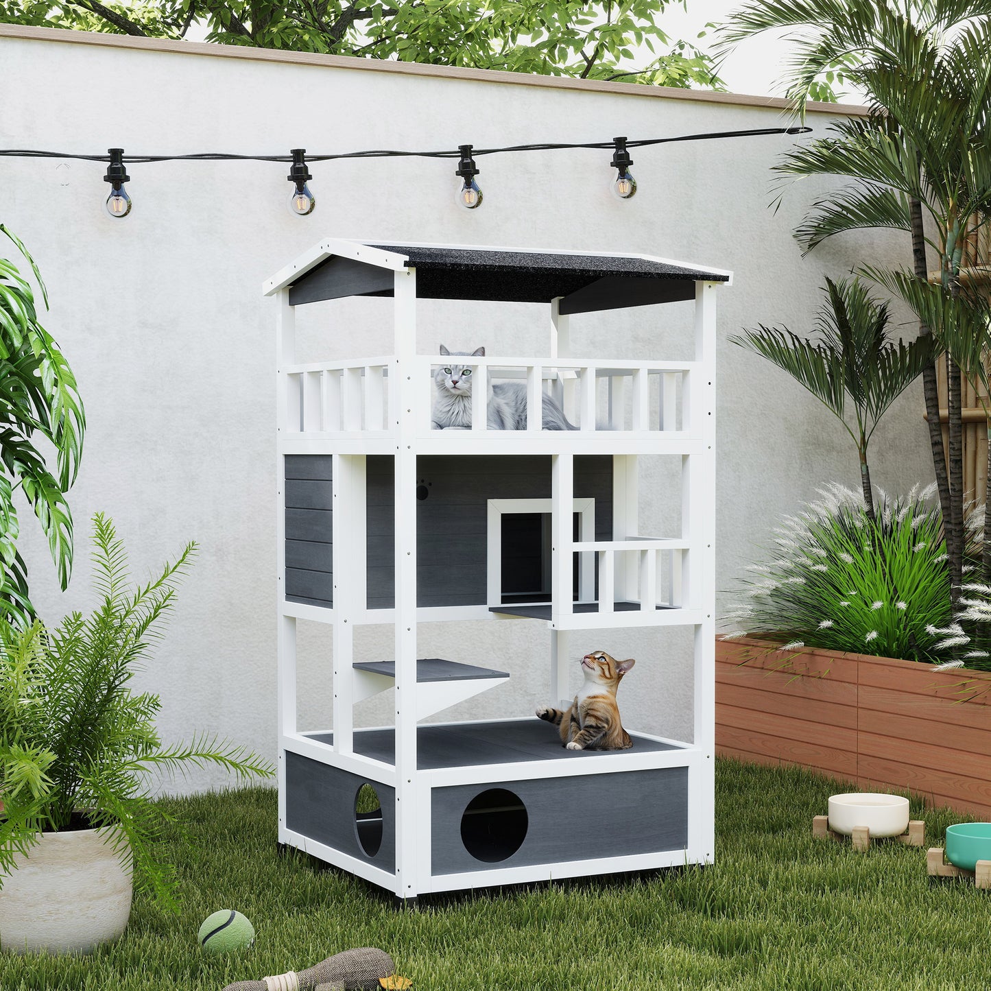 Wooden Outdoor Cat House