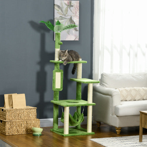 Cat Tree For Indoor Cats With Hammock
