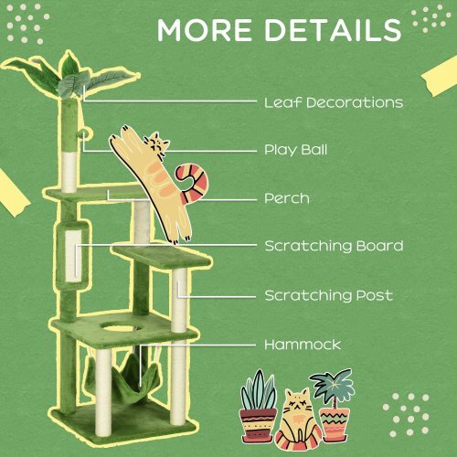 Cat Tree For Indoor Cats With Hammock